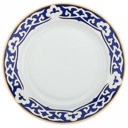 Тарелка мелкая фарфоровая "Синяя пахта" д240мм, h35мм, гладкий край (Россия)
