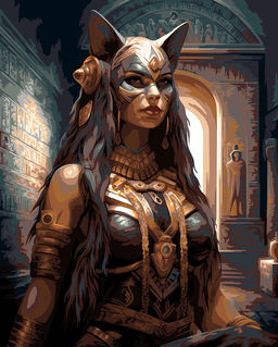 ФРЕЯ PNB/PL-271 Набор для раскрашивания по номерам 50 х 40 см Величественная Бастет