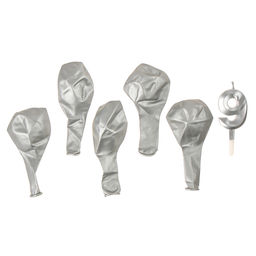 Свеча для торта, цифра 9 + воздушные шары, 5 шт, серебро - Страна карнавалия фото 3