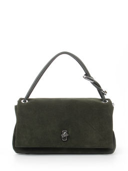 LACCOMA сумка Q8067-F-темно зеленый натуральная замша, натуральная кожа хлопок