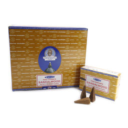 Благовония Satya Back Flow Cones Sandalwood стелющийся дым конусы 1шт - 10конусов