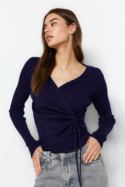 Ekru Kruvaze Buzgu Detayl? Triko Kazak TWOAW23KZ00828 - Trendyolmilla фото 9