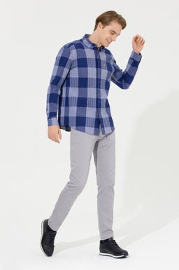 U. S. Polo Assn / Мужская синяя рубашка в клетку - U.s. polo assn фото 4