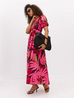 Платье миди из хлопка с объемными рукавами - TO BE ONE фото 6