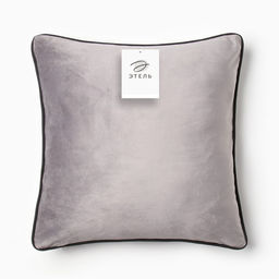 Наволочка декоративная Этель Кант, 45х45, цвет серый, велюр (100% пэ)  фото 4