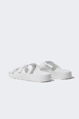 Мужские тапочки Eva на плоской подошве с двойной полосой - Defacto фото 3