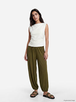 Beli Lastikli Kad?n Jogger Pantolon