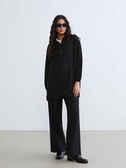 Dik Yaka Oversize Kad?n Sweatshirt Tunik