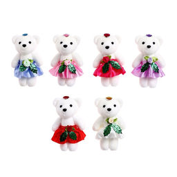 Цена за 12 шт. Игрушка из пенопласта «Мишка с цветком», МИКС