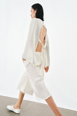 ZW COLLECTION FRAYED DENIM BERMUDA SHORTS - Zara фото 17