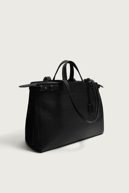 BOLSO SHOPPER PIEL / Negro - Zara фото 3