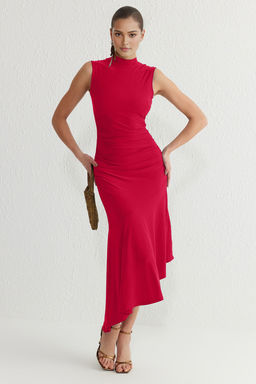 K?rm?z? Etek Ucu F?rf?r Detayl? Orme S?k Abiye Gece Mezuniyet Elbisesi TPRSS25EL00005