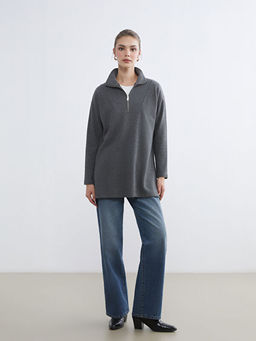 Dik Yaka Kad?n Sweatshirt Tunik