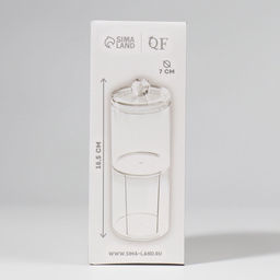 Органайзер для ватных палочек и дисков, с крышкой, 2 секции, 6.7×19 см, прозрачный