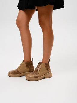 Ботинки EDART 305.927 ka. Круассан+коричневый капучино замша/байка - Ed'art фото 6