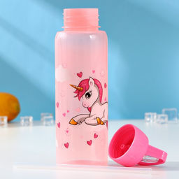 Бутылка для воды Единороги, с трубочкой, 850 мл, МИКС - Simaland фото 3