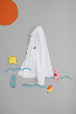 Белая рубашка с длинным рукавом для девочки Неожиданная скидка в корзине