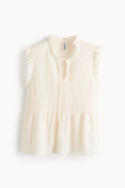 Top con ribetes de volante y lazada - H&m фото 2