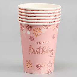 Стаканы бумажные С днём рождения, 6 штRC-1:R5C. - Страна карнавалия фото 2