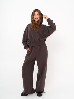 Палаццо женские с эффектом велюра, шоколад - Inzibe фото 2