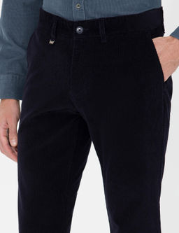 Темно-синие брюки узкого кроя из плотной ткани - Cacharel фото 5