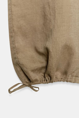 PANTAL?N ANCHO CORDONES CON LINO / Arena - Zara фото 10