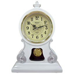 Настольные часы Mirron с маятником белые M4002CBB