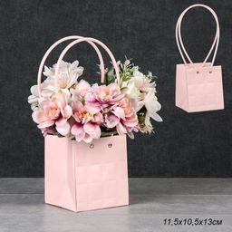 Пакет для цветов 11,5х10,5х13см / GYH22125-4 /уп 10/600/персиковый