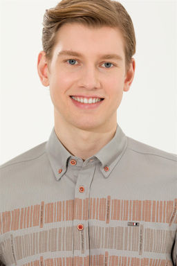 Мужская рубашка с длинным рукавом кирпичного цвета - U.s. polo assn фото 2