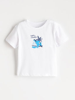 Bask?l? Erkek Bebek Ti??rt ve ?ort 2li