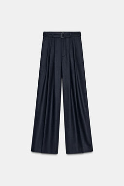 PINSTRIPE TROUSERS WITH BELT ZW COLLECTION - Zara фото 5