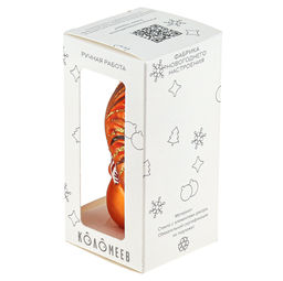 Елочная игрушка фигурка стеклянная Белочка с орешком h10см, ручная художественная роспись, подарочная упаковка (Россия) - Домашняя мода фото 7