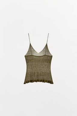 TOP PUNTO TIRANTES TEXTURA / Khaki - Zara фото 4