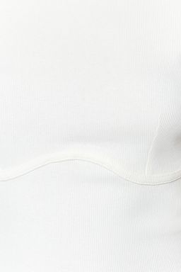 Trendyolmilla Beyaz Biye Detayl? Bisiklet Yaka Crop Fitilli Esnek Orme Bluz TWOAW21BZ0638  фото 11