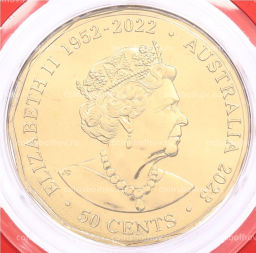 Монета 50 центов 2023 года Австралия 50 лет Сиднейскому оперному театру (в блистере)