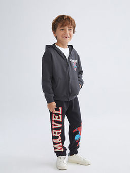 Spider-Man Bask?l? Erkek ?ocuk Fermuarl? Sweatshirt