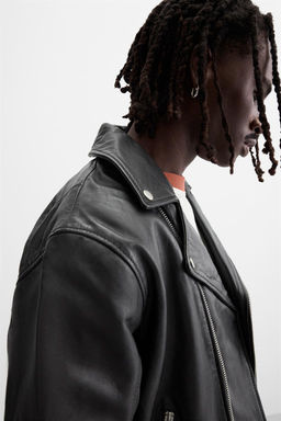 LEATHER BIKER JACKET - Zara фото 6