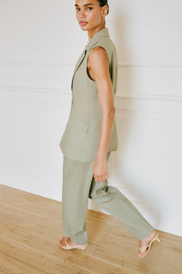 STRAIGHT-LEG LINEN BLEND TROUSERS - Zara фото 3