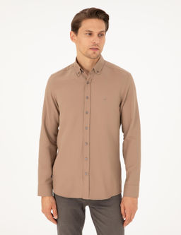 A__k Kahverengi Slim Fit Uzun Kollu G_mlek - Pierre cardin фото 3