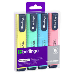 Набор текстмаркеров BERLINGO "Textline HP500" 4шт., 1-5мм (Т7520) пастельные цвета