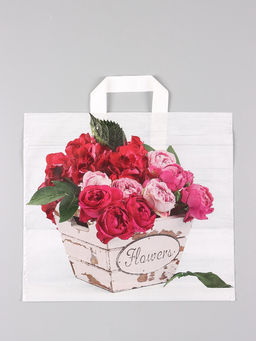 Цена за 50 шт. Пакет "Пинк", полиэтиленовый с петлевой ручкой, 38 х 34 + 3 см, 70 мкм