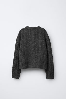 CABLE-KNIT CARDIGAN WITH FAUX PEARLS - Zara фото 2