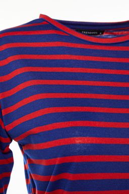 TRENDYOLMILLA Yesil Cizgili Regular/Normal Kal?p Basic Bisiklet Yaka Orme T-Shirt TWOAW23TS00002 фото 6