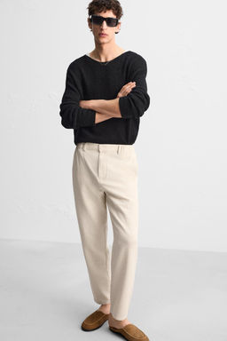 TEXTURED COTTON - LINEN TROUSERS - Zara фото 6
