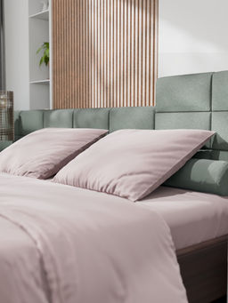 Постельное бельё евро «Этель», тенсель, пудра