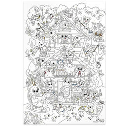 Большая раскраска по цифрам «Теремок»