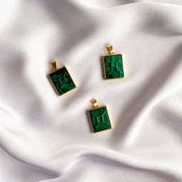 Кулон со знаком зодиака "Близнецы" из Малахита