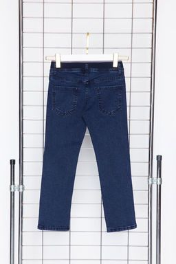 Koyu Mavi K?z Cocuk Esnek Straight Lastikli Denim Pantolon Jean TKDSS24PL00013 - Trendyolmilla фото 8