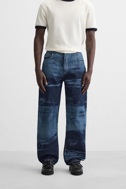 PRINTED RELAXED FIT JEANS - Zara фото 2