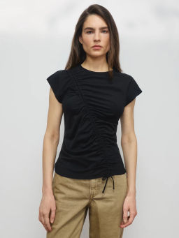 Футболка с драпировкой из вискозы / Zarina  фото 3